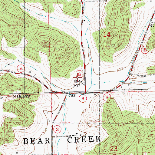 Topographic Map of West Spring Green School, WI