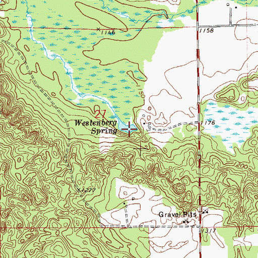 Topographic Map of Westenberg Spring, WI