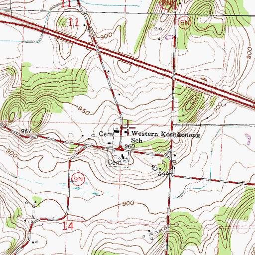 Topographic Map of Western Koshkonong Lutheran School, WI