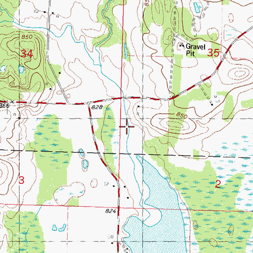 Topographic Map of Westfield Creek, WI