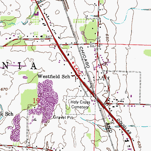 Topographic Map of Westfield School, WI