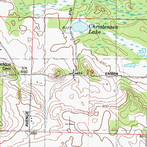 Topographic Map of Westfield School, WI