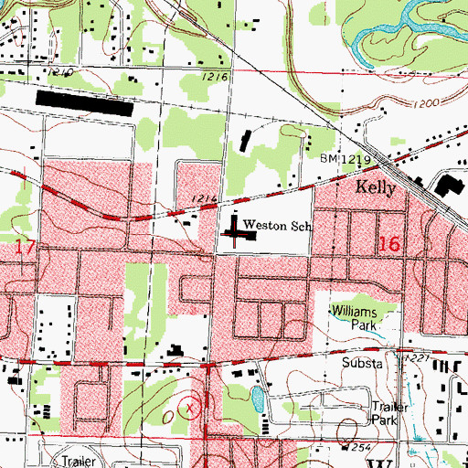Topographic Map of Weston Elementary School, WI