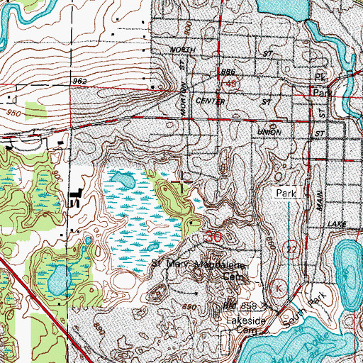 Topographic Map of Westwood Elementary School, WI