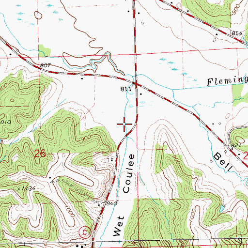 Topographic Map of Wet Coulee, WI