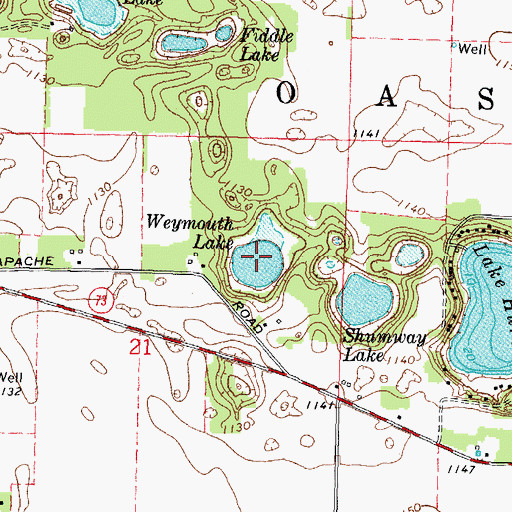 Topographic Map of Weymouth Lake, WI