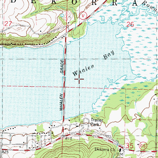 Topographic Map of Whalen Bay, WI