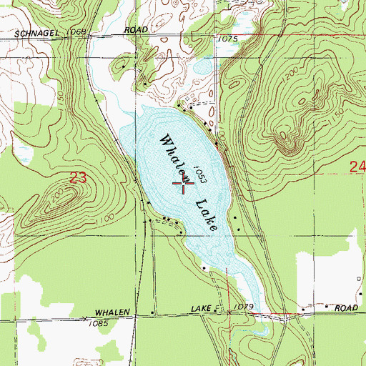 Topographic Map of Whalen Lake, WI