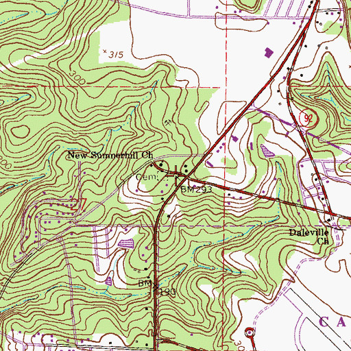 Topographic Map of Saint Marys School (historical), AL