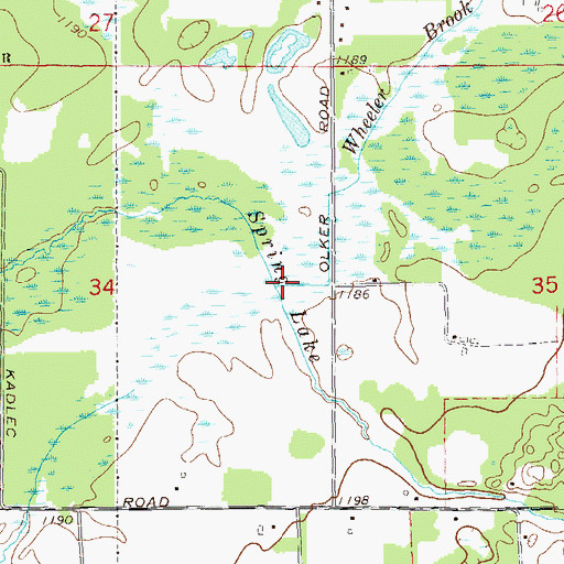 Topographic Map of Wheeler Brook, WI