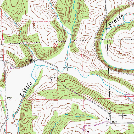 Topographic Map of Whig Branch, WI