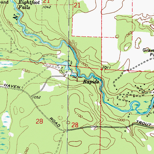 Topographic Map of Whiskey Creek, WI