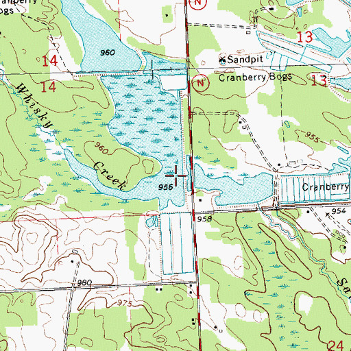 Topographic Map of Whisky Creek, WI