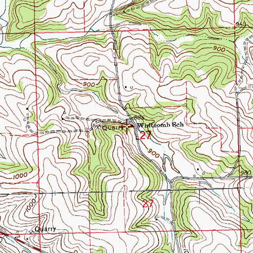 Topographic Map of Whitcomb School, WI