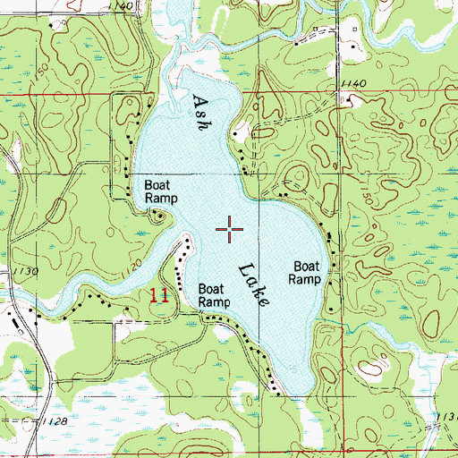 Topographic Map of White Ash Lake, WI