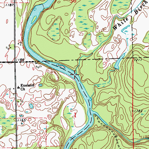 Topographic Map of White Birch Creek, WI