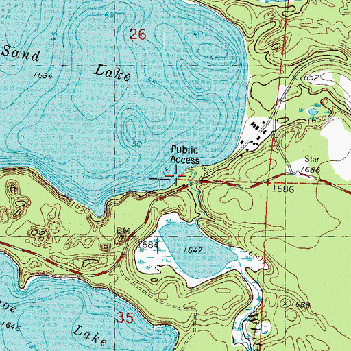 Topographic Map of White Birch Creek, WI