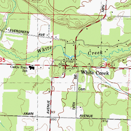 Topographic Map of White Creek, WI