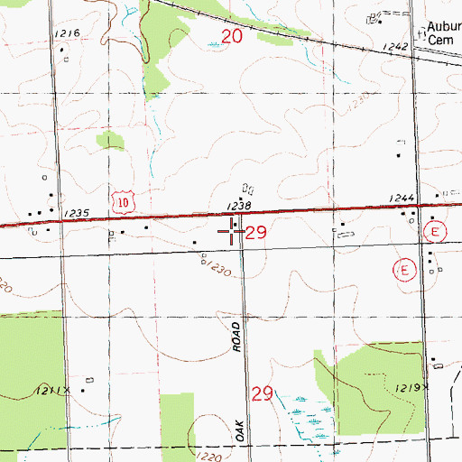 Topographic Map of White Oak School (historical), WI