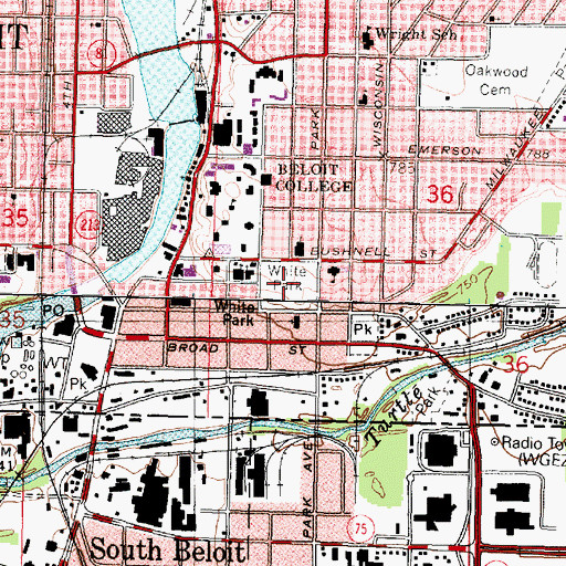 Topographic Map of White Park, WI