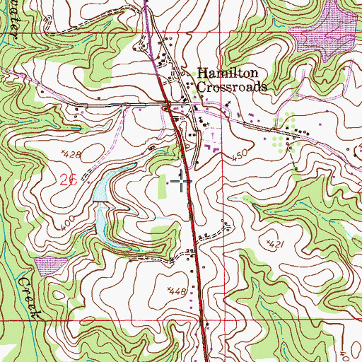 Topographic Map of Hamilton Crossroads School (historical), AL