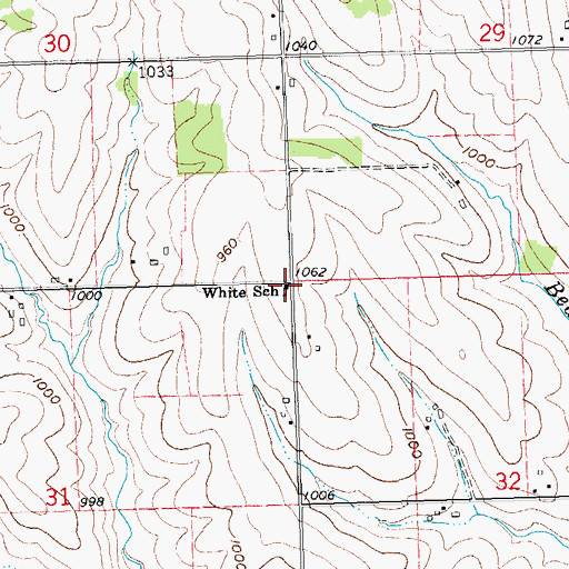 Topographic Map of White School, WI
