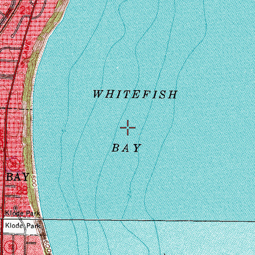Topographic Map of Whitefish Bay, WI