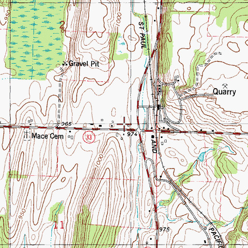 Topographic Map of Whitelime School (historical), WI