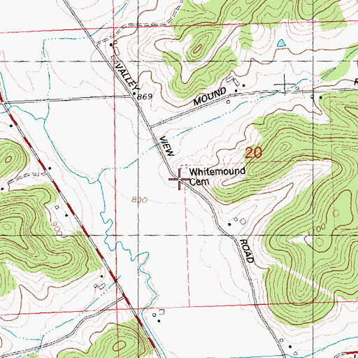 Topographic Map of Whitemound Cemetery, WI