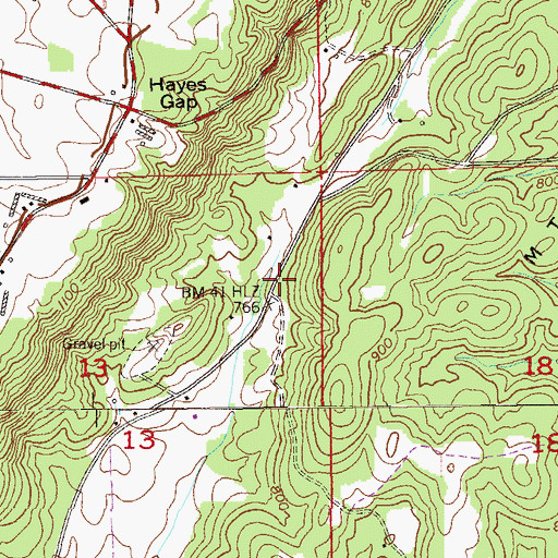 Topographic Map of Mount Vera Church (historical), AL