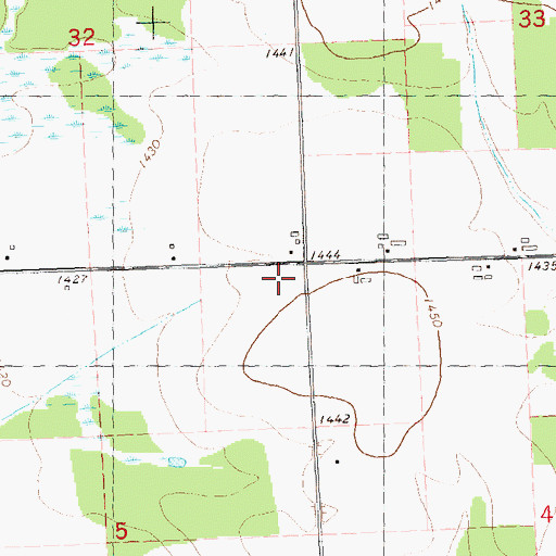 Topographic Map of Whiton School, WI