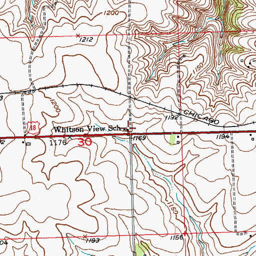 Topographic Map of Whitson View School, WI