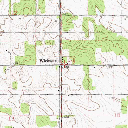 Topographic Map of Wickware, WI