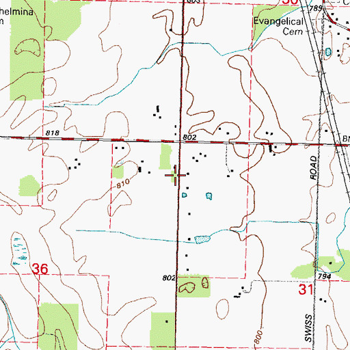 Topographic Map of Widmer School (historical), WI