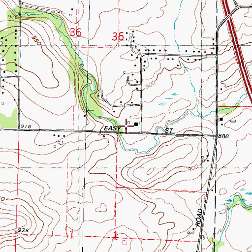 Topographic Map of Wilcox School, WI