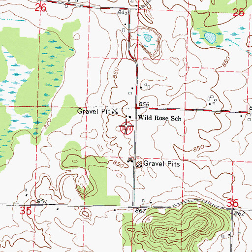 Topographic Map of Pleasant View Elementary School, WI