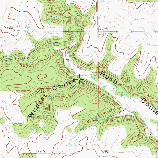 Topographic Map of Wildcat Coulee, WI