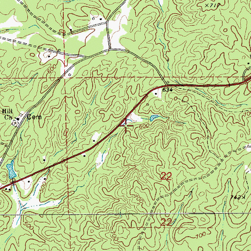 Topographic Map of Cowart Number One Mine, AL