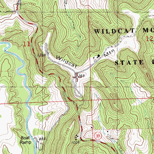 Topographic Map of Wildcat Mountain, WI