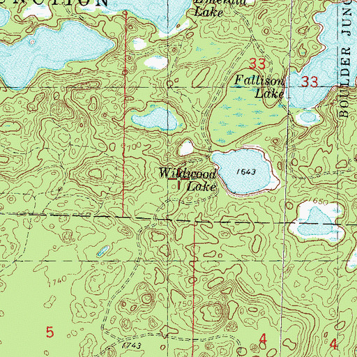 Topographic Map of Wildwood Lake, WI