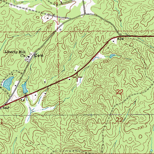 Topographic Map of Cowart Number Two Mine, AL
