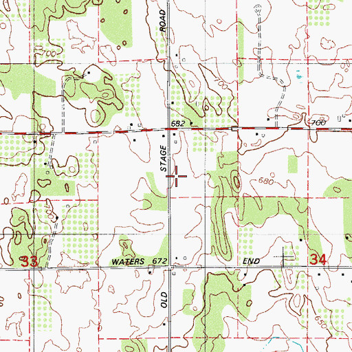 Topographic Map of Wildwood School, WI