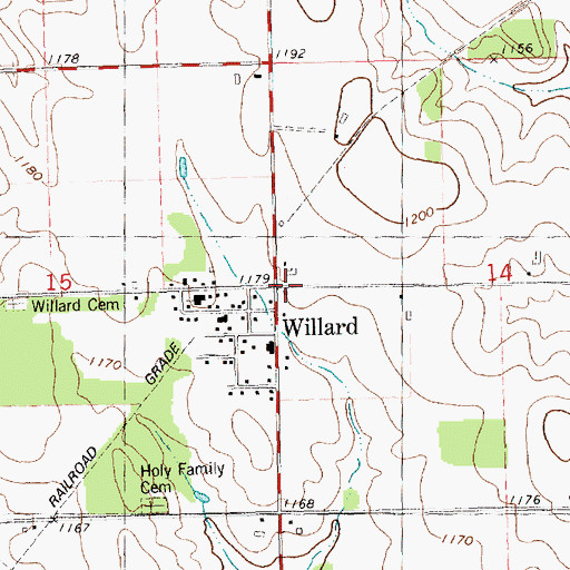 Topographic Map of Willard, WI