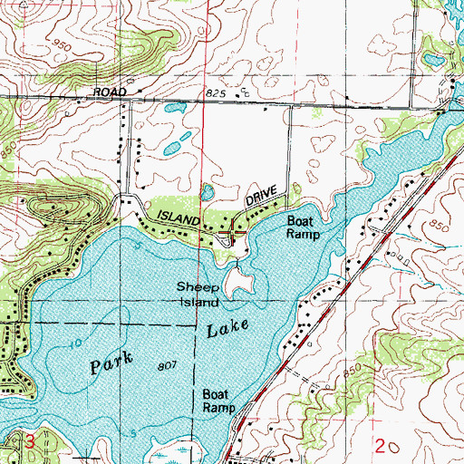 Topographic Map of Williams Camp, WI