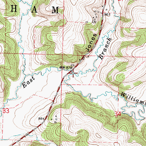 Topographic Map of Williams-Barneveld Creek, WI