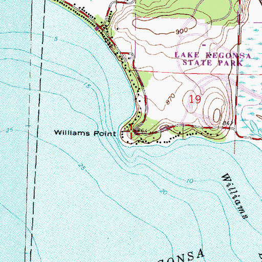 Topographic Map of Williams Point, WI