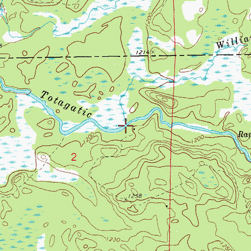 Topographic Map of Williamson Creek, WI