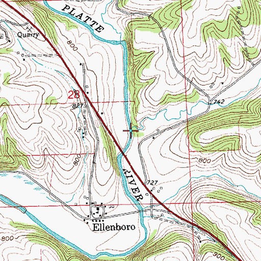 Topographic Map of Willow Branch, WI