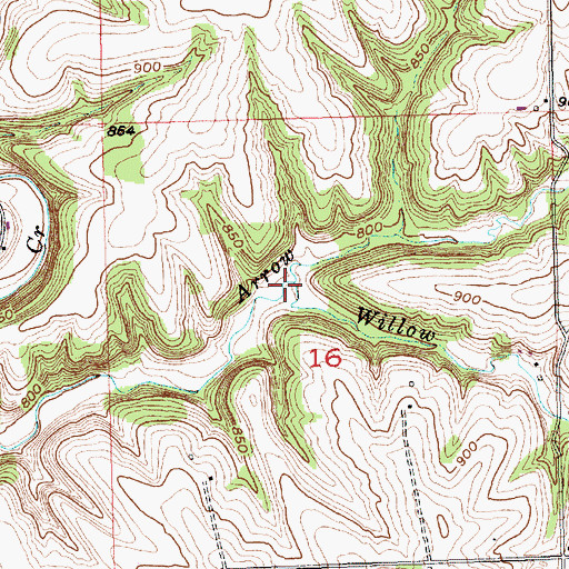 Topographic Map of Willow Creek, WI