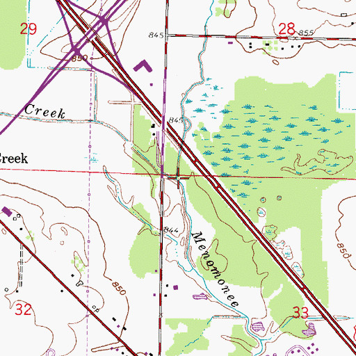 Topographic Map of Willow Creek, WI